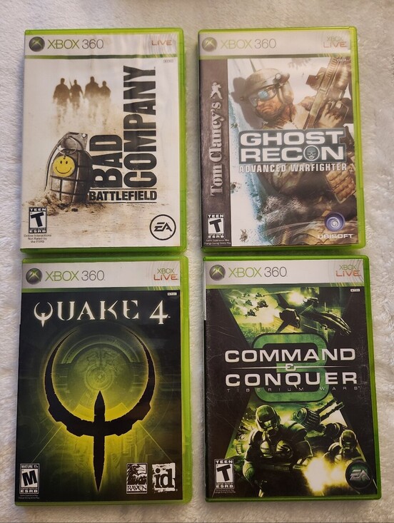 Xbox Other - Xbox 360 4-Game Lot: Quake 4 Bonus Disc Ed, C&C 3, Battlefield, Ghost Recon 🎮